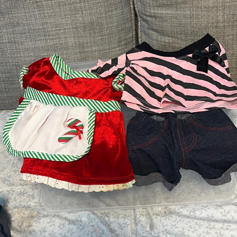 Build-A-Bear Festive Red and Pink Costume Set